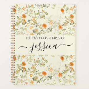 Delicate orange wildflowers script name Recipe Planner