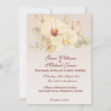 Delicate Orchid Flower Wedding Invitation