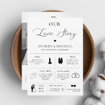 Delicate Our Love Story Infographic Photo Wedding Invitation<br><div class="desc">Surprise your loved ones with this elegant infographic "our love story" card. Easily customise it by clicking on the "personalise" option.</div>