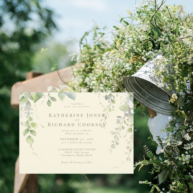 Delicate Pale Yellow Foliage No Parents  Invitation (Creator Uploaded)