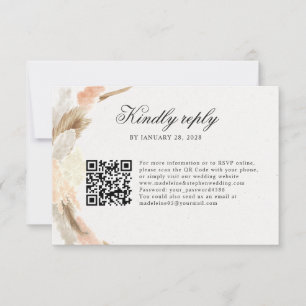 Delicate pampas grass online RSVP QR Code