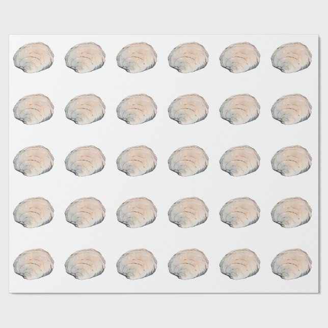 Delicate Pastel Clam Shell Wrapping Paper (Flat)