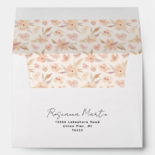 Delicate Pastel Floral   Return Address   Envelope
