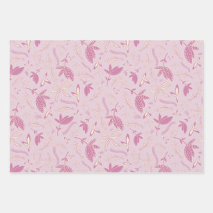 Delicate Pastel Florals and Bows Wrapping Paper Sheet
