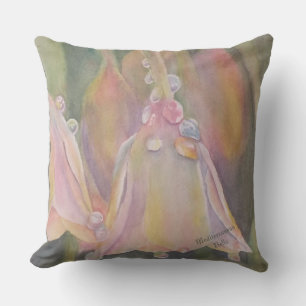 DELICATE PASTEL MEDITERRANEAN BELL FLOWERS PATIO CUSHION