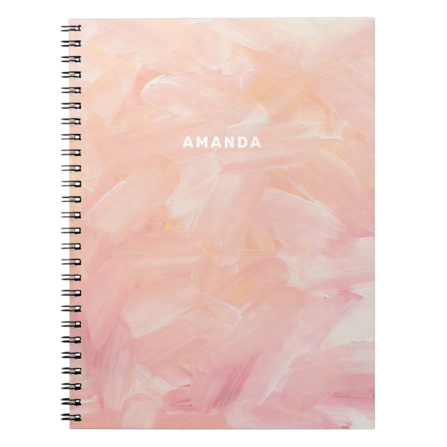 Delicate pastel pink painted. Soft blush brush Notebook (Front)
