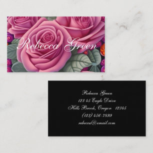Delicate Pastel Pink Wedding Roses  Business Card