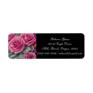 Delicate Pastel Pink Wedding Roses  Return Address Label