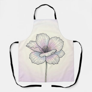 Delicate Pastel Poppy Flower Apron
