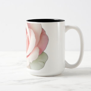 Delicate Pastel Rose Watercolor Two-Tone Coffee Mug