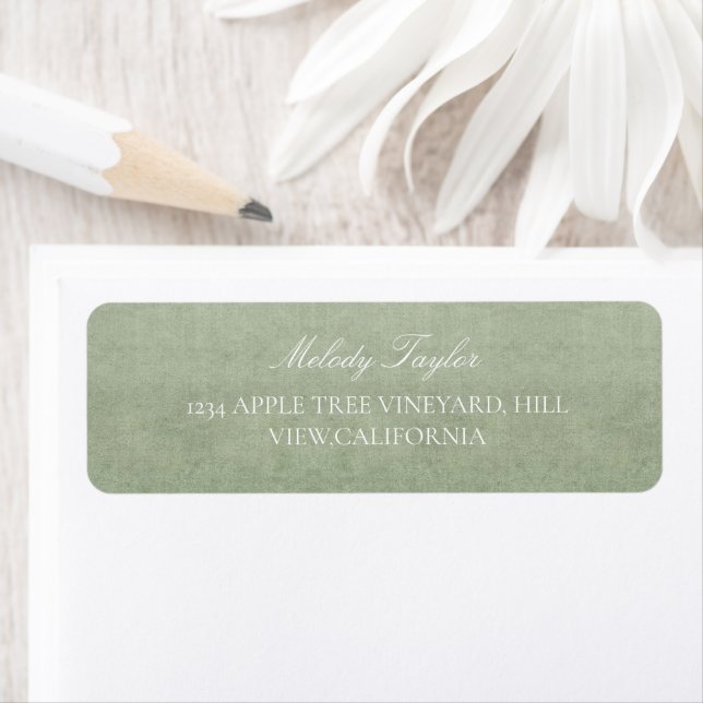 Delicate Pastel Sage Green  Wedding  Return Address Label (Insitu)