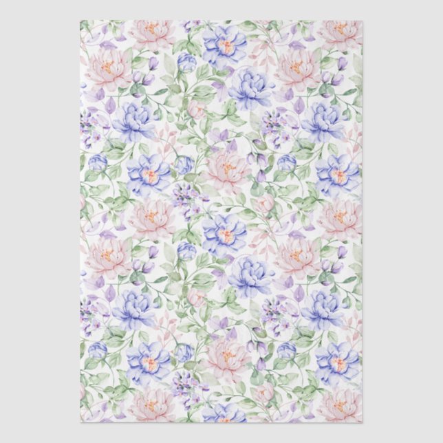 Delicate Pastel Spring Florals Decoupage Paper (Front)