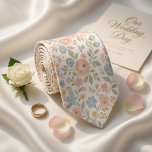 Delicate Pastel Spring  Tie<br><div class="desc">Bring effortless romance to any occasion with this elegant cream silk necktie featuring a delicate all-over floral pattern in soft peach, blush pink, and powder blue – inspired by classic Liberty London prints. Perfect for spring and summer weddings, garden parties, Easter celebrations, or adding gentle sophistication to light gray, navy,...</div>