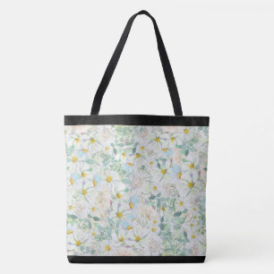 Delicate Pastel Watercolor Daisies Tote Bag