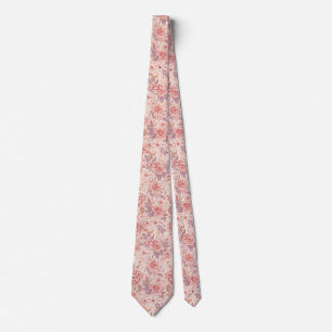 Delicate Pastel watercolor floral summer pattern Tie