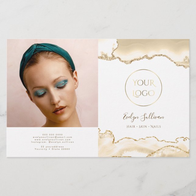 delicate peach agate bifold brochure (Front)