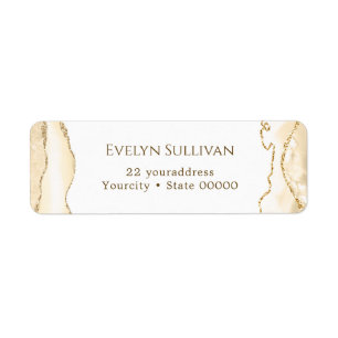 delicate peach agate return address label