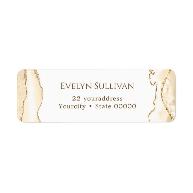 delicate peach agate return address label (Front)