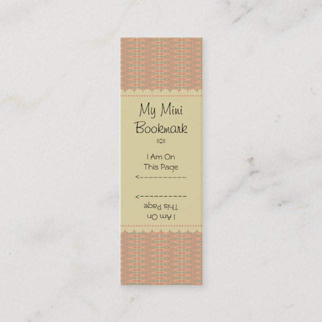 Delicate Peach Damask Personalised Mini Business Card (Front)