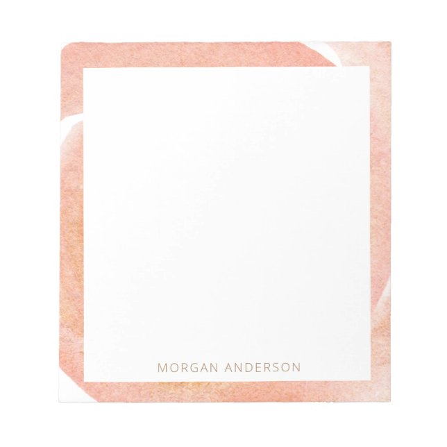 delicate peach floral monogram notepad (Front)