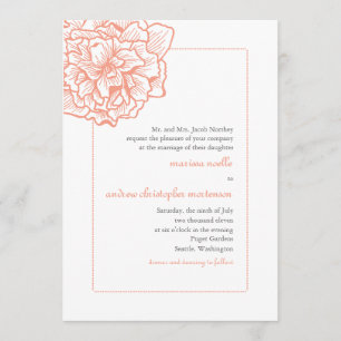Delicate Peony Wedding Invitation