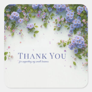 Delicate Periwinkle Aster Thank You Square Sticker