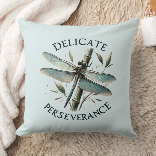 Delicate Perseverance - Artistic Dragonfly Cushion (Blanket)