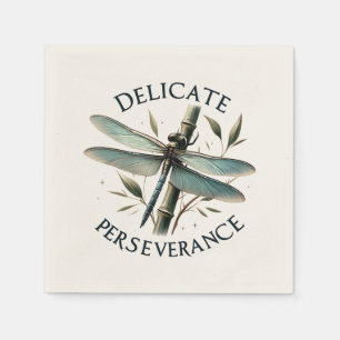 Delicate Perseverance - Artistic Dragonfly Napkin