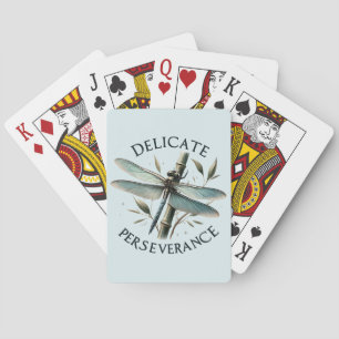Delicate Perseverance - Artistic Dragonfly Playing Cards