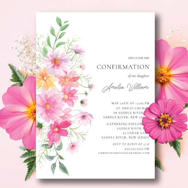 Delicate Petals Confirmation Invitation (Creator Uploaded)