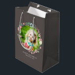 Delicate Photo Floral Frame Medium Gift Bag<br><div class="desc">Delicate and sweet floral wreath design.</div>