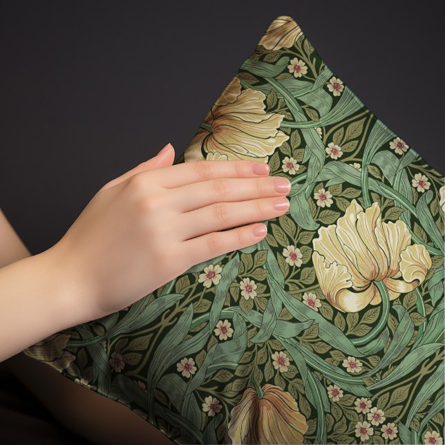 Delicate Pimpernel Green & Cream Pattern Morris Pillowcase (Creator Uploaded)