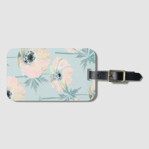 Delicate pink anemones. luggage tag
