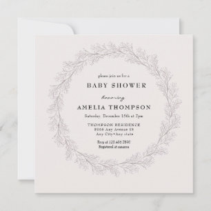 Delicate Pink   Baby Breath Floral Bridal Shower Invitation