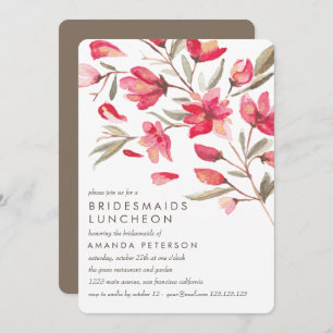 Delicate Pink Bloom  Bridesmaids Luncheon Wedding Invitation