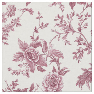 Delicate Pink Botanical Toile Fabric