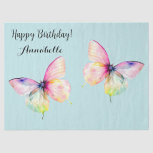 Delicate Pink Butterfly in Pastel Rainbow Colours Tissue Paper