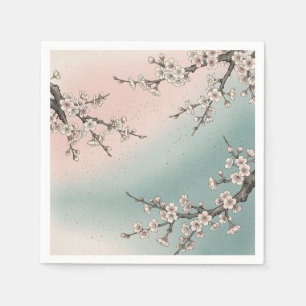Delicate Pink Cherry Blossom Sakura Branches Napkin