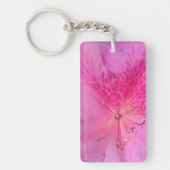 Delicate Pink Floral Elegance Key Ring (Front)