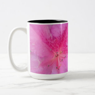 Delicate Pink Floral Elegance Two-Tone Coffee Mug