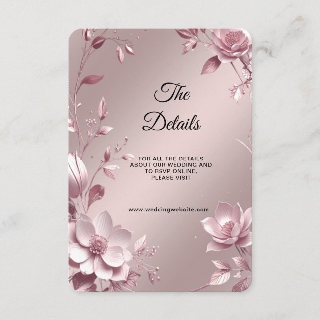 Delicate Pink Floral Frame Detail Enclosure Card (Front)