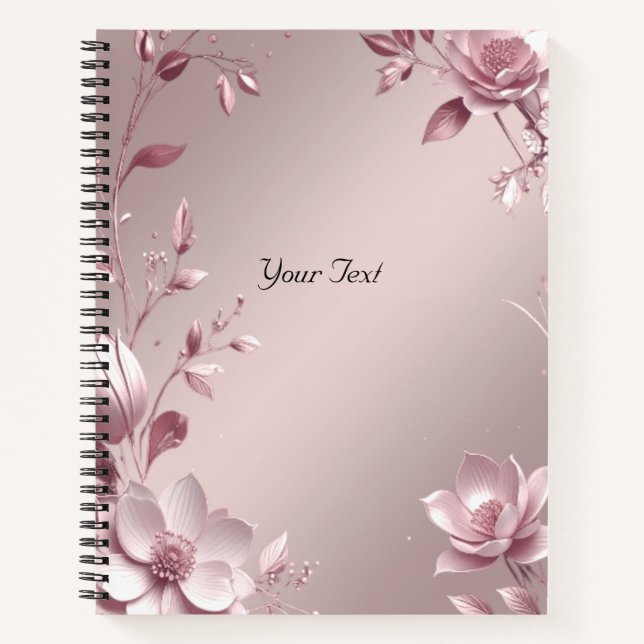 Delicate Pink Floral Notebook (Front)