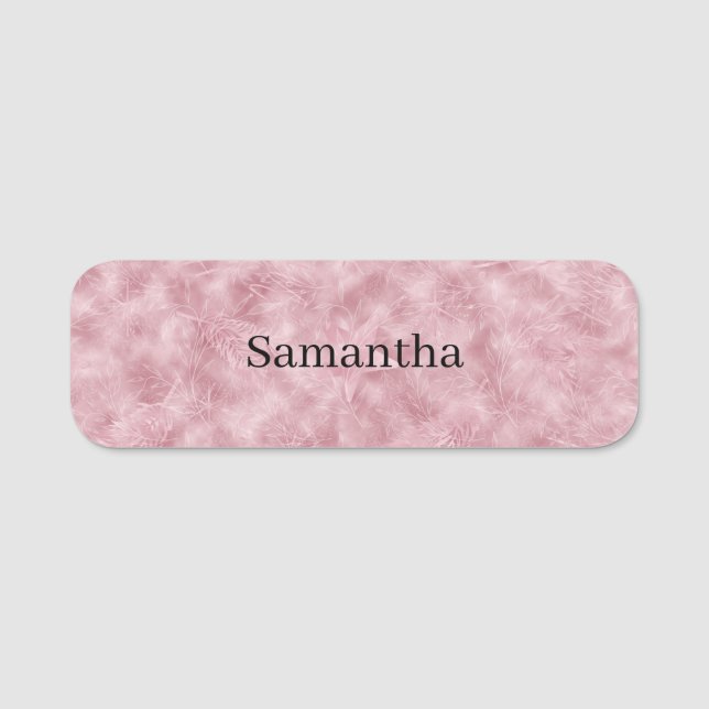  Delicate Pink Floral Personalised Name Tag (Front)