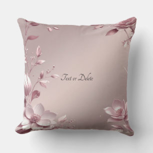 Delicate Pink Floral Throw Pillow
