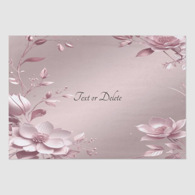 Delicate Pink Floral Tissue Paper (Front)