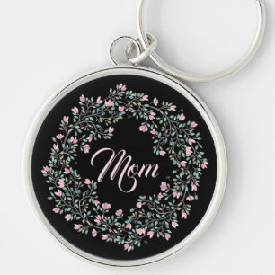 Delicate Pink Floral Wreath with Mum Keychain
