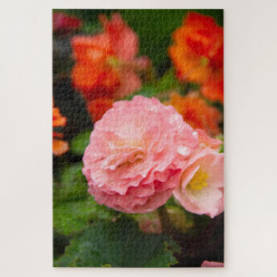 Delicate pink flower after the rain jigsaw puzzle