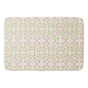 Delicate Pink Flowered Bath Mat Pick Your Size