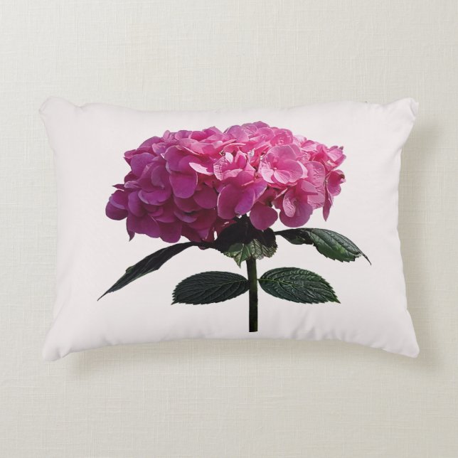 Delicate Pink Hydrangea Decorative Cushion (Front)