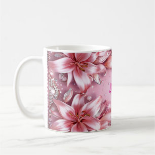 Delicate pink lilies coffee mug